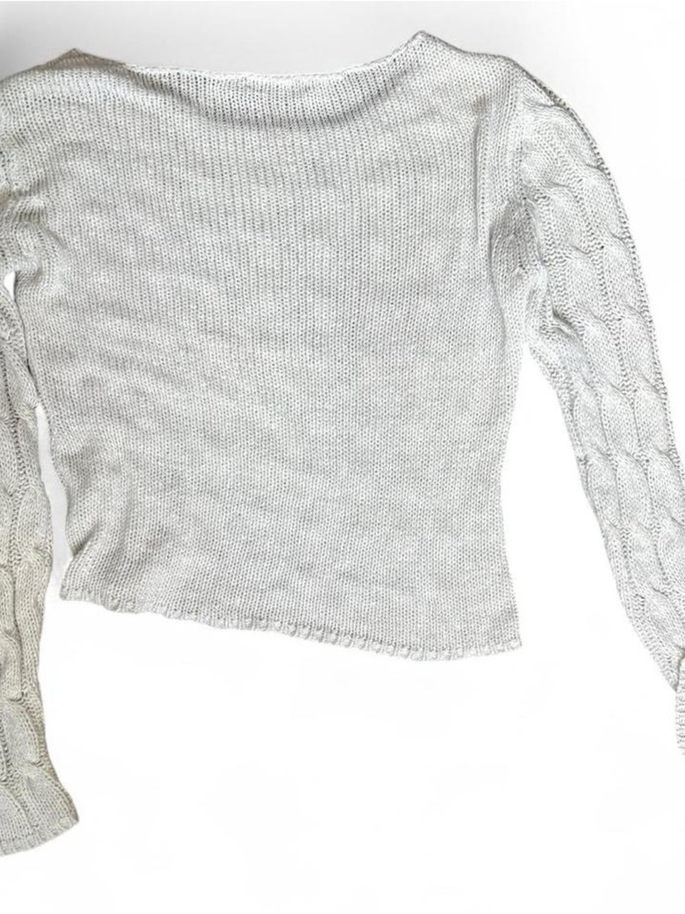 White Cable Knit Sweater - Picture 2 of 4
